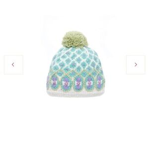 French Knot Vintage Chalet Colorful Knit Beanie with Pom Pom New with Tags
